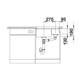 Blanco ROTAN 340/160-U 524250 dvojdrez, hlavný drez vľavo aluminium drez pod dosku