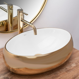 REA Umývadlo na dosku Linda Gold White REA-U1021