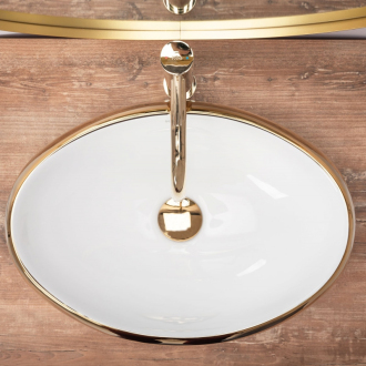 REA Umývadlo na dosku Linda Gold White REA-U1021