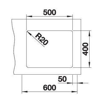Blanco ETAGON 500-U 526341 jednodrez Betón Style drez pod dosku