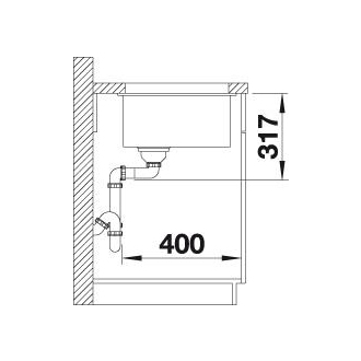 Blanco ETAGON 500-U 526341 jednodrez Betón Style drez pod dosku