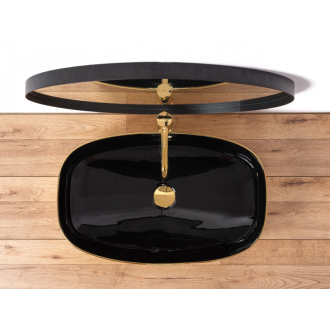 REA Umývadlo na dosku Rich Black/Gold REA-U9600