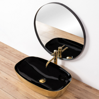 REA Umývadlo na dosku Rich Black/Gold REA-U9600