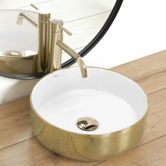 REA Umývadlo na dosku Sami Gold White REA-U1801
