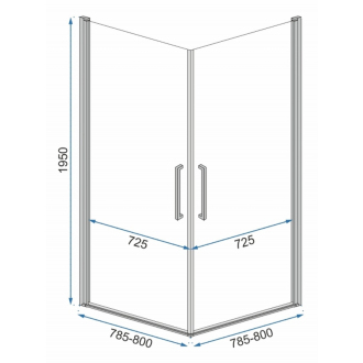 Rea Sprchovací kút Rubik 80x80 REA-K9230