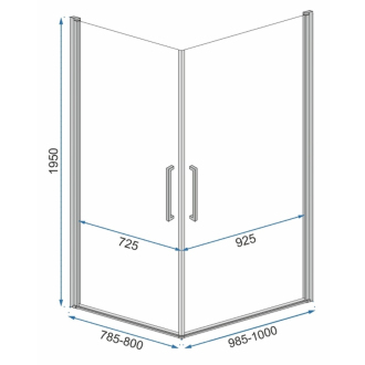Rea Sprchovací kút Rubik 80x100 REA-K9232