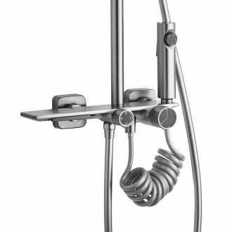 Rea Helix sprchový set, brúsený nikel REA-P6622