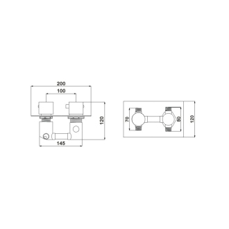 MEXEN CUBE Black spr./vaňová batéria-termostatická 77502-70