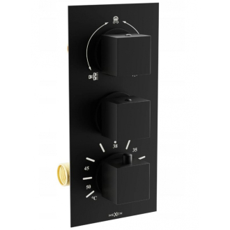 MEXEN CUBE Black spr./vaňová batéria-termostatická 77503-70