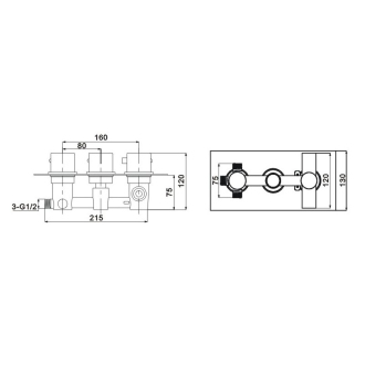 MEXEN CUBE Black spr./vaňová batéria-termostatická 77503-70