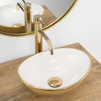 Rea Umývadlo na dosku Sofia mini white gold REA-U6334