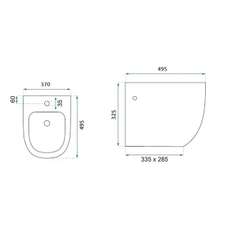 Rea Carlo Mini bidet zlatá/biela REA-C2288