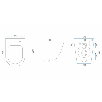 REA Závesné WC Carlo Mini Rimless ABS REA-C1000