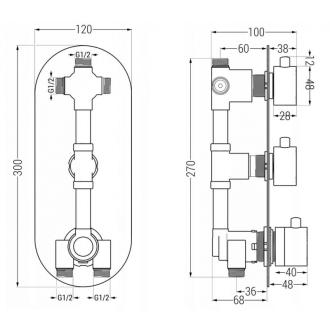 MEXEN KAI vaňová batéria-termostatická, biela 77603-20