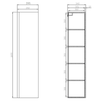Cersanit MODUO Stĺpik 40, biela S929-020