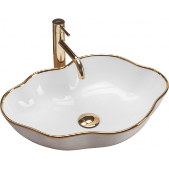 Rea Umývadlo na dosku Pearl Gold Edge REA-U0696
