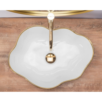 Rea Umývadlo na dosku Pearl Gold Edge REA-U0696