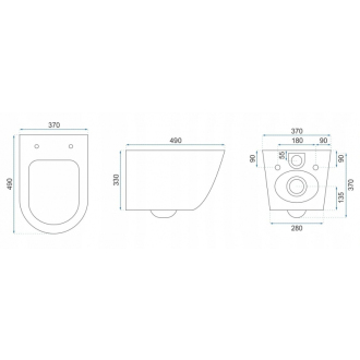 Rea Závesné WC Carlo Mini Rimless Duroplast Gold Edge REA-C1222