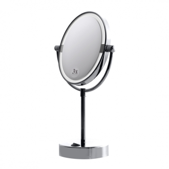 BEMETA Kozmetické zrkadlo O180 mm obojstranné s LED osvetlením na postavenie 112101622