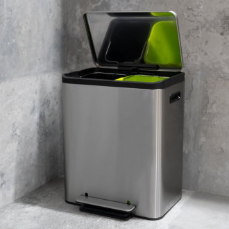 BEMETA &quot;Odpadkový kôš s vekom 15L+15L, &quot;Soft Close&quot;, nerez mat&quot; 137115165