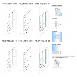 Rea Sprchové dvere Fold Modul 70 REA-K7444