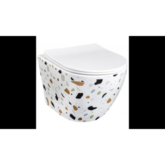 Rea Závesné WC Carlos Duroplast Slim Zm Terazzo REA-C8005
