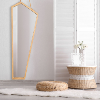 REA Drevené asymetrické zrkadlo 85cm HOM-08888