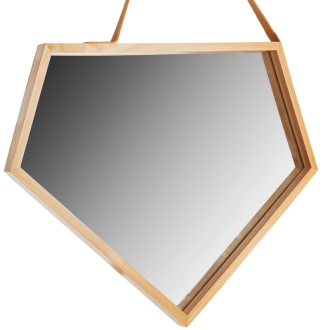 REA Drevené asymetrické zrkadlo 49cm HOM-08889