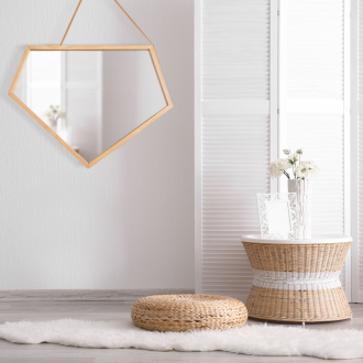 REA Drevené asymetrické zrkadlo 49cm HOM-08889