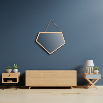 REA Drevené asymetrické zrkadlo 49cm HOM-08889