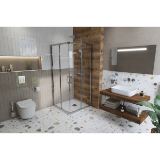 SAT vanička litýmramor, 90x90, biela SATALEK90QB