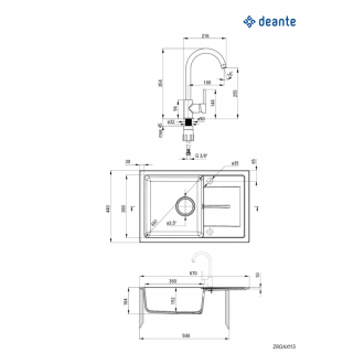 Deante SET ZRDA7113 Jednodrez granit + batéria, béžová