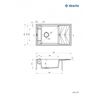 Deante MAGNETIC ZRM_T113 Jednodrez s odkvapom granit, metalický antracit
