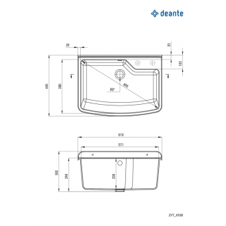 Deante ZYT_310B Záhradný drez 617x450x226, sivá