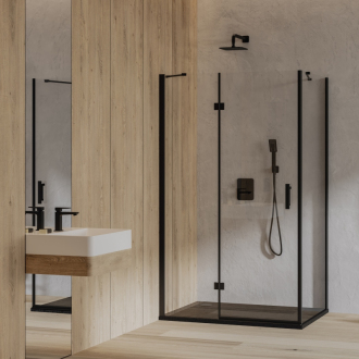 Omnires MANHATTAN MH9080BLTR Sprchovací kút 90x80, čierna