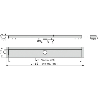 ALCA APZ13-750 Modular - Podlahový žľab