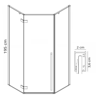 Rea Diamond sprchovací kút 90x90, zlatá REA-K6616