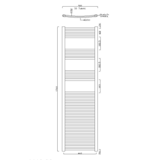 ALYA vykurovacie teleso oblé 500x1760mm, 475W, chróm 1110-08