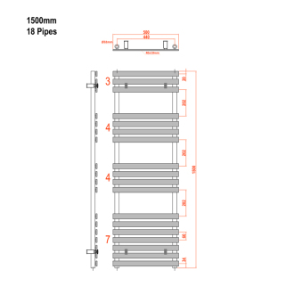 JALOUSI vykurovacie teleso 500x1500mm, 765W, biela 1801-08