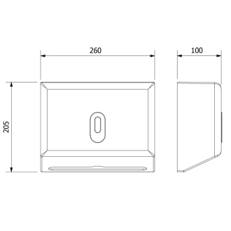 Zásobník papierových uterákov 260x205mm, biely 1319-81