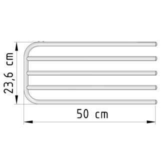 Sušiak 4 uterákov na vykurovacie telesá, univerzálne upínanie, dĺžka 50cm, biela 25-03-SV450