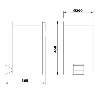 SIMPLE LINE odpadkový kôš okrúhly 20l, leštený nerez 27120