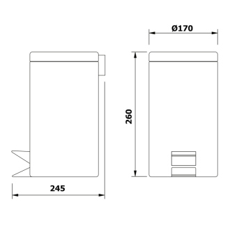 SIMPLE LINE odpadkový kôš okrúhly 3l, leštený nerez 27103
