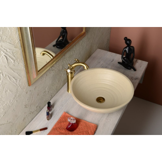 ANTEA stojanková umývadlová batéria vysoká s výpustou, výška 245mm, bronz 3176L