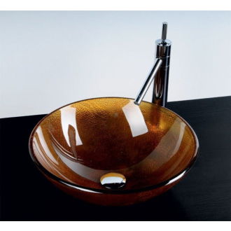 SUN sklenené umývadlo priemer 42 cm, medová 2501-03