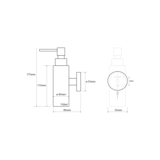 X-STEEL dávkovač mydla 150ml, brúsená nerez (104109015) XS100