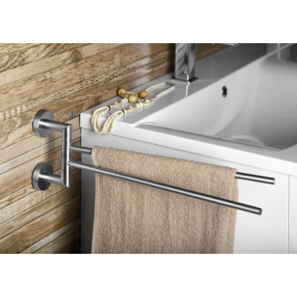 X-STEEL otočný držiak na uteráky dvojitý 420mm, brúsená nerez (104204105) XS405