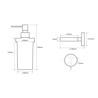 X-ROUND dávkovač mydla 230ml, chróm (104109017) XR101