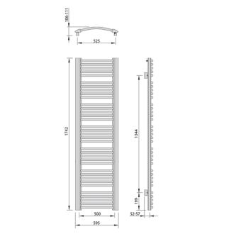EGEON vykurovacie teleso 595x1742mm, 1057 W, biela (F-617) EG617