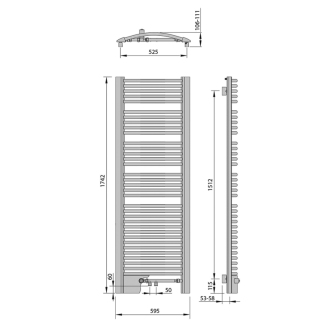 EGEUS vykurovacie teleso 595x1742mm, 1031 W, bronz (FXB-617BR) GG617BR